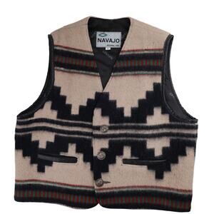 Vintage Navajo Arizona Southwestern Print Wool Vest